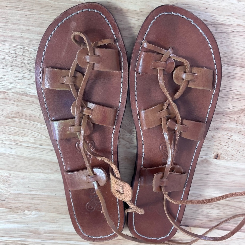 OFFICE strappy gladiator leather sandals